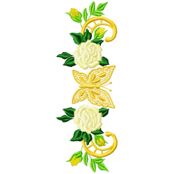 Flowers And Tree Embroidery Design 10